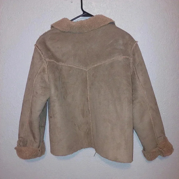 Roughneck Faux Suede Shearling Western Coat Size Large - Picture 2 of 8